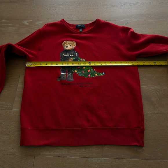 Polo by Ralph Lauren Red Sweater with Bear and Tree XL 18-20 - Picture 4 of 9